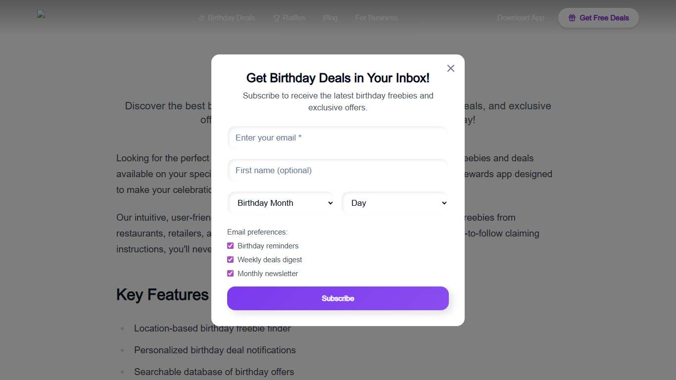 Birthday App: Track and Claim Birthday Freebies & Deals